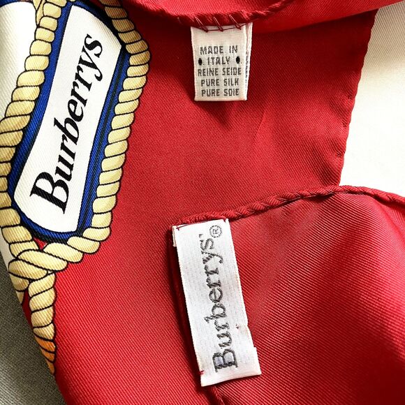 BURBERRY'S SCARF 100% Silk Made in Italy Nautical Sailboat Sailing 34.5"… - Picture 8 of 8